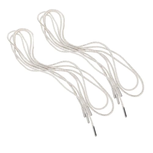 CLISPEED 4 Stück Teiliges Weiße Rund Strass Schnürsenkel mit Funkelnden Kristallen Verstellbar Leicht und Vielseitig für Sneaker Boots Hochzeit und Alltagsschmuck von CLISPEED