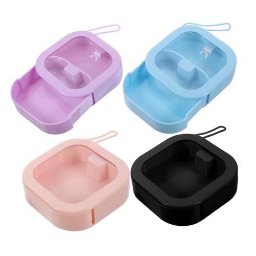 CLISPEED 4 Stück Tragbarer Schmuck Organizer Kleine Schmuckkästchen Sicherer Verschluss Platzsparend Für Reisen Damen Haaraccessoires Kosmetik Aufbewahrung Rosa Schwarz von CLISPEED