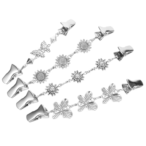 CLISPEED 4 Stück Vintage Broschen Teilig mit Blumen und Schmetterlingsdesign Robuste Pullover Clips aus Vielseitige Cardigan Clips zum Schutz vor Einblicken Kleidungsclips für Damen von CLISPEED