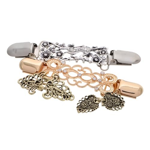 CLISPEED 4 Stück Vintage Inspirierte Strickjacken Clips für Damen Retro Brosche und Schal Clips für Kleider Pullover und Cardigans Vielseitig und von CLISPEED