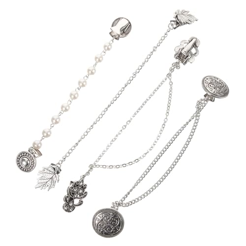 CLISPEED 4 Stück Vintage Strickjacken Clips Kragenbroschen mit Pullover Clip Stabile Jackenspange für Cardigan und Schal Verschlussclips für Damenkleidung von CLISPEED