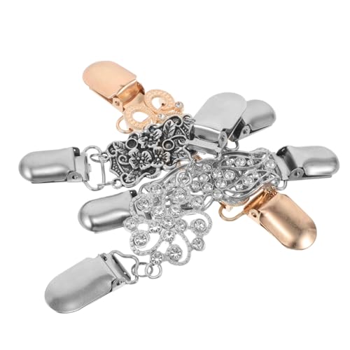 CLISPEED 4 Stück Vintage-pullover-clip Schalklammern Aus Metall Retro Dress Cinch Clips Vintage-cardigan-reversclip Kleiderschalklammern Schalclips Legierung Strass von CLISPEED