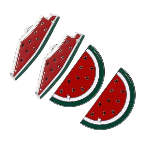 CLISPEED 4stücke Wassermelonen-emaille-brosche Wassermelonen-fruchtbrosche Fruchtförmige Brosche Für Reverskragen Abzeichen Für Taschen Hüte Sommer-outfits von CLISPEED