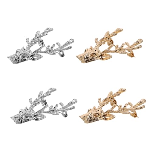 CLISPEED 4stücke Brosche Metall Anstecknadel Dekorative Pin Damen Schmuck Broschenclips Für Kleidung Anzug Schal Schnalle Broschennadel Elch Broschen von CLISPEED