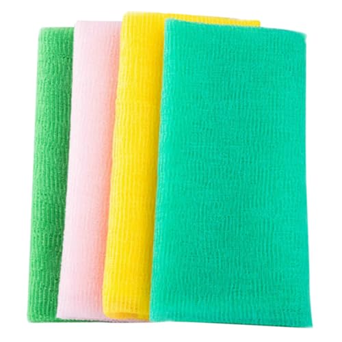 CLISPEED 4Stücke Peeling Badetücher Nylon Duschhandtücher Leichte Körperwäscher für Sanfte Hautreinigung und Effektives Peeling für Unterwegs von CLISPEED