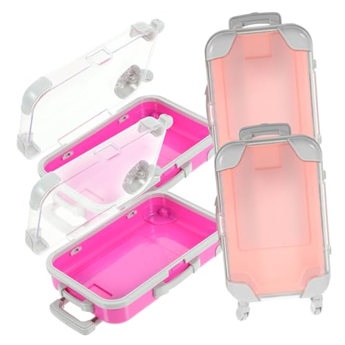 CLISPEED 4stücke Mini-koffer Für Damen Make-up-box Mit Tragetasche Kosmetikkoffer Für Reisen Praktische Aufbewahrungsbox Für Schönheitsinstrumente Kleine Koffer Für Reiseutensilien von CLISPEED