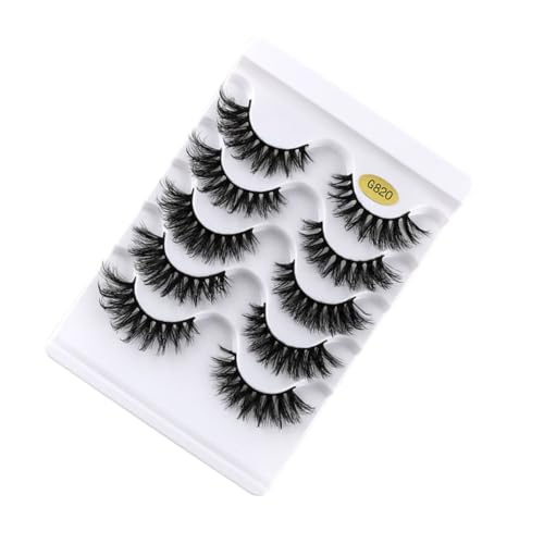 CLISPEED 5 Paare Natürliche Dichte Fake Wimpern für Frauen Voluminöses Party Make Up Wiederverwendbare Extensions Geeignet für Alltag und Besondere Anlässe von CLISPEED