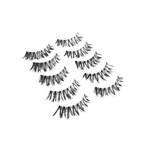 CLISPEED 5 Paare Natürliche Dichte Falsche Wimpern Verlängerte Transparente Wimpern für Frauen und Mädchen Kreuzförmig für Alltag und Party von CLISPEED
