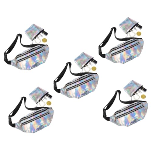 CLISPEED 5 Sätze Wasserfeste Damen Hüfttasche mit Verstellbarem Gürtel und Fischschuppen Münzbeutel für Outdoor Sport Reisen Stilvolle Bauchtasche für Frauen Vielseitig Tragbar von CLISPEED