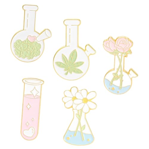 CLISPEED 5 Stck Teiliges Cartoon Reagenzglas Anstecknadeln Lustige Mini Becher Broschen als Modische Accessoires für Kleidung Rucksäcke Hüte Praktische und Dekorative Lapel Pins von CLISPEED