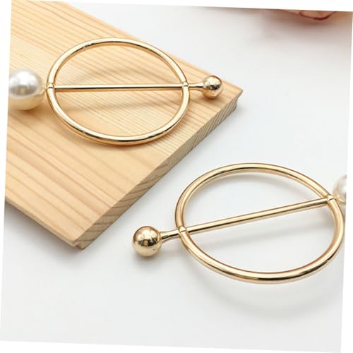 CLISPEED 5 Stück Goldene Schalclips mit Künstlicher Perle Leichte Seidenschalhalter Vielseitige Schmuckspange für Damen Geeignet für Schals und Tücher von CLISPEED