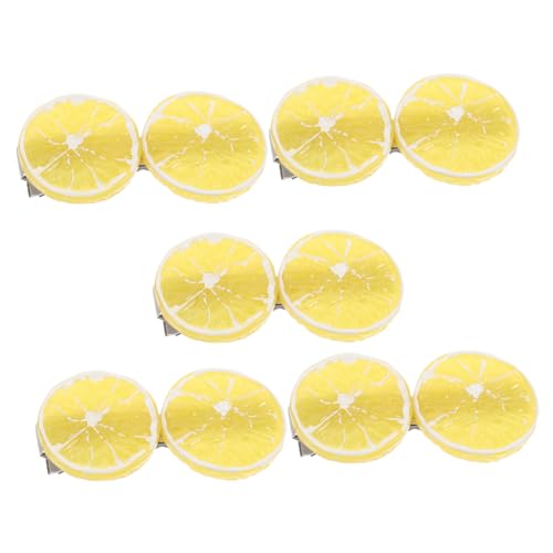 CLISPEED 5 Stück Zitronen Haarspangen Fruchtige Klammern Für Frauen Dekorative Haar Accessoires Vielseitig Für Alltag Und Themenveranstaltungen Süße Clips Mit Zitronen Design von CLISPEED