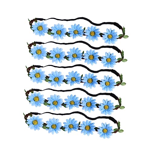 CLISPEED 5stücke Sonnenblumen-haarkranz Blumen Stirnband Blumenkranz Für Party Strand-mottoparty Lagerfeuerparty Hawaiianischer Blumen Haarband Haarschmuck Party-geschenke von CLISPEED