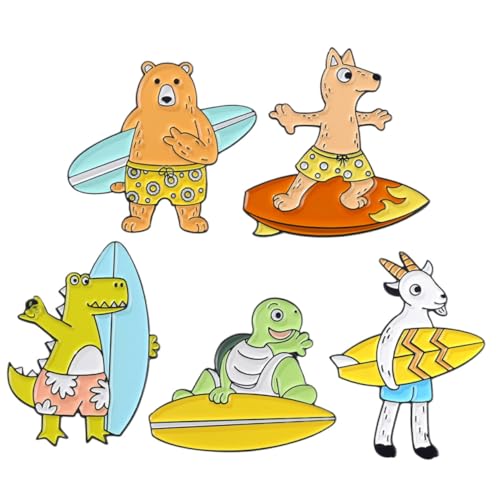 CLISPEED 5 Stück Niedliche Tierbroschen Anstecknadeln aus Langlebiger Legierung Bunte Emaille Pins für Mantel Rucksack Tasche und Hut Vielseitige Lapel Pins als Geschenk für Damen von CLISPEED