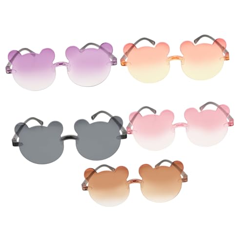 CLISPEED 5 Stück Sonnenbrillen UV Schutz Cartoon Brillen in Rot Schwarz Orange Leichte Langlebige Partybrillen für Jungen Mädchen Modisch und Geeignet für Festivals von CLISPEED