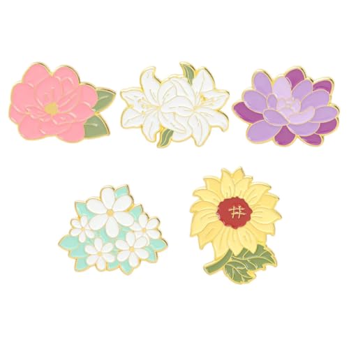 CLISPEED 5 Stück Teiliges Blumen Broschen aus Langlebiger Sonnenblumen und Lilien Anstecknadeln für Kleidung Stilvolle Corsagen für Hochzeit Party und Formelle Anlässe von CLISPEED