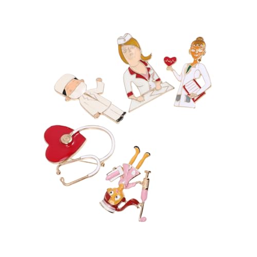 CLISPEED 5 Stück Teiliges Broschen aus Langlebiger Legierung Modisches Medizin Anstecknadel für Ärzte und Krankenschwestern Vielseitiges Accessoire für Kleidung Taschen Schals und Hüte von CLISPEED