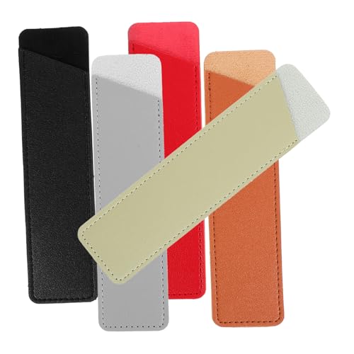 CLISPEED 5 Stück Teiliges Leder Stifteetui Langlebige Füllfederhalter Schutzhülle Kompakte Federtasche in Schwarz Rot Braun Praktischer Stift Organizer für Schule Büro Alltag von CLISPEED