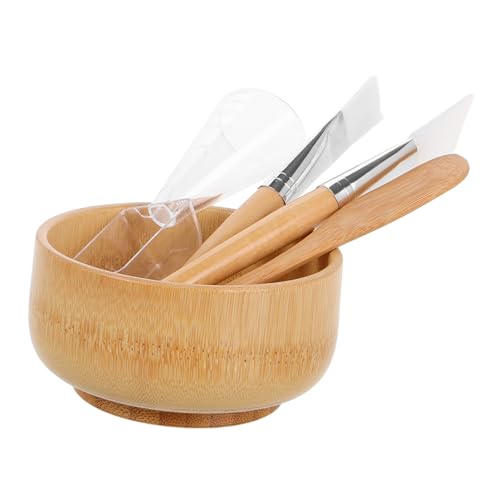 CLISPEED 5 Stück Teiliges Make up Schüssel Set mit Pinsel Spatel und Löffel aus Nachhaltigem Material Kompakt und Tragbar für Gesichtsbehandlungen Spa und Heimkosmetik Hautfreundlich für von CLISPEED