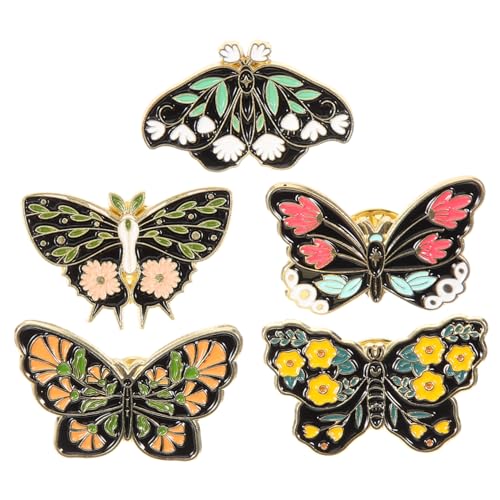 CLISPEED 5 Stück Teiliges Schmetterling Broschen Metall Pins Retro Anstecknadeln für Damen Kleidung Rucksäcke Party Schmuck Zubehör von CLISPEED