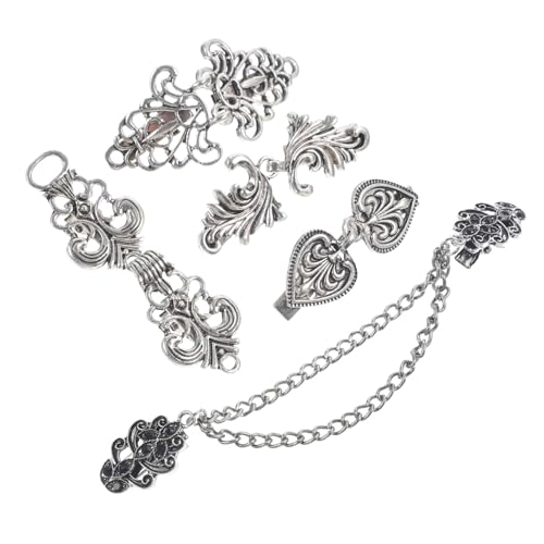 CLISPEED 5 Stück Teiliges Vintage Cardigan Clips mit Blumenmuster Stabile Strickjackenverschluss Broschen für Damen Vielseitige Schal und Hemdclips Elegant und Rostfrei Passend für von CLISPEED