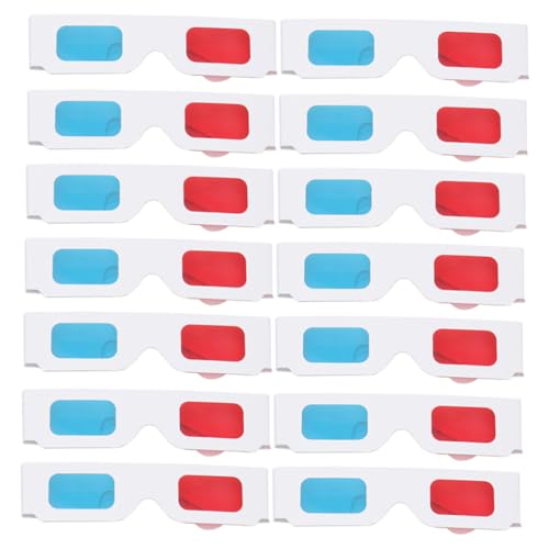 CLISPEED 50 Stück Anaglyph Pappbrillen Rot Blau für Filme Magazine Leichte Langlebige Papierrahmen Tragbar für Filmreisen und Freizeit Unisex Praktisches von CLISPEED