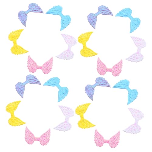 CLISPEED 50 Stück DIY Engelsflügel Applikationen Glitzer Patches für Kleidung und Haarclips Bunte Flügel Aufnäher für Jacken Hüte und Bastelzubehör Modische Erwachsenen deko von CLISPEED