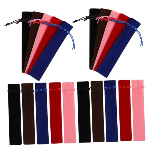 CLISPEED 50 Stück Fleece -Stiftbeutel Stifttransportfall Aufbewahrungskoffer für Schreibwaren Aufbewahrungstasche mit Kordelzug studentische Schreibwaren Bleistifthalter Stifthülle Flanell von CLISPEED