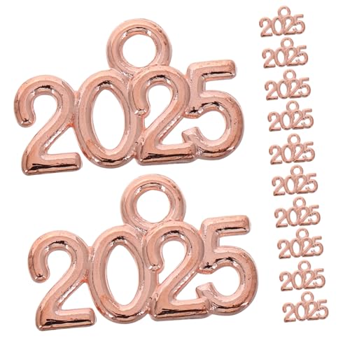 CLISPEED 50 Stück Teiliges Zahlen Charms aus Legierung Vintage Stil DIY Schmuckanhänger für Halsketten Armbänder Schlüsselanhänger Roségold für Besondere Anlässe Weihnachten von CLISPEED