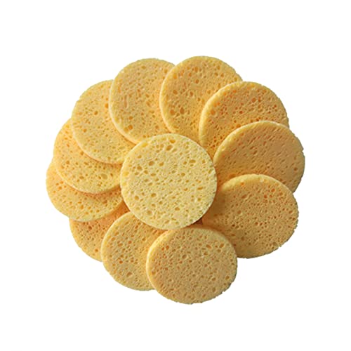 CLISPEED 50stücke Gesichtsschwamm Aus Natürlichem Zellulosekompresse Kosmetikquaste Gesichtswaschschwamm Reinigungs Und Make-up-entferner-werkzeuge Rund Hautfarbe von CLISPEED