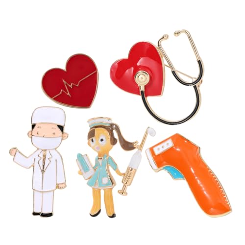 CLISPEED 5stücke Krankenschwester-anstecknadel Herz-abzeichen-rollenclip Medizinische Brosche Für Pflegepersonal Arzt-accessoire Pflege-abzeichen-clip von CLISPEED