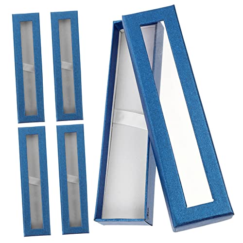CLISPEED 5er-Packung Unterschrift Federmäppchen Fensterkasten Kugelschreiber Etui Leere Stiftschachteln Bleistiftboxen Kleines Federmäppchen Boxen Mit Klarsichtfenster Papier Blau von CLISPEED