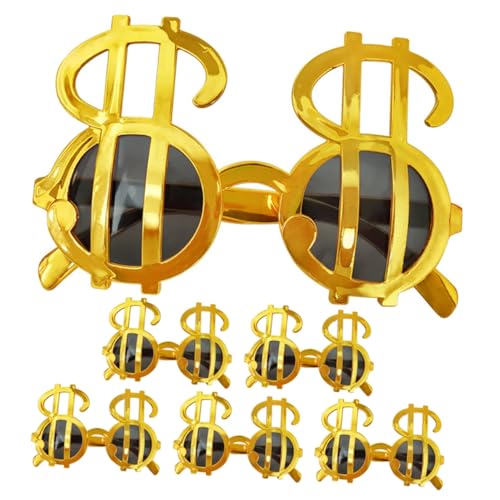 CLISPEED 6 Paare Dollarzeichen Partybrillen aus Robustem PP Leichte und Langlebige Sonnenbrillen für Geburtstagsfeiern Kostümpartys Einzigartiges Fotorequisit und Auffälliges Party von CLISPEED