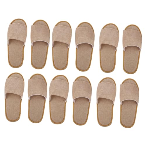 CLISPEED 6 Paare Einweg Hausschuhe Baumwoll Leicht Rutschfest Spa Slipper für Reise Hotel Gäste Zuhause Offene Zehen Portable Komfortable Pantoffeln von CLISPEED