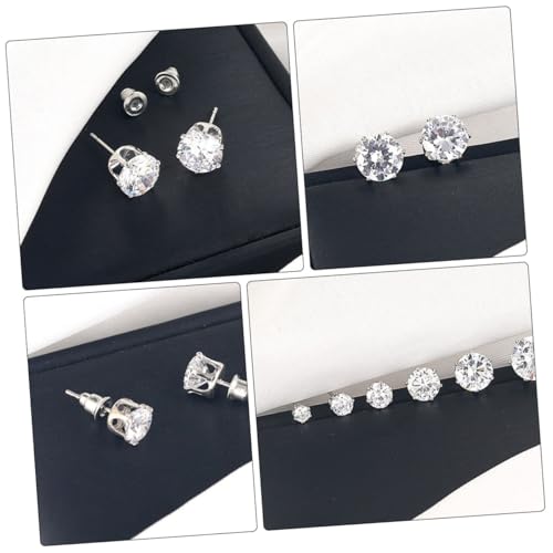 CLISPEED 6 Paare Zirkonia Ohrstecker Damen Ohrschmuck Kreative Kleine Studs Elegant für Alltag und von CLISPEED