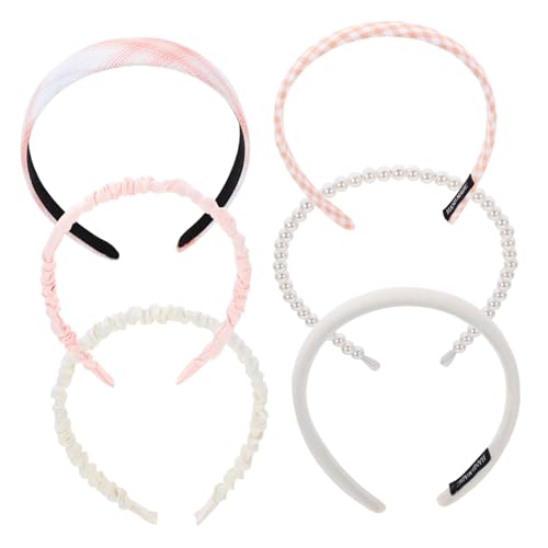 CLISPEED 6 Stck Teiliges Damen Haarband mit Floralem Muster und Einfarbigen Stirnbändern Leichte Haarschmuck Accessoires für Sommer Partys Festivals Sichere Langlebige Materialien von CLISPEED
