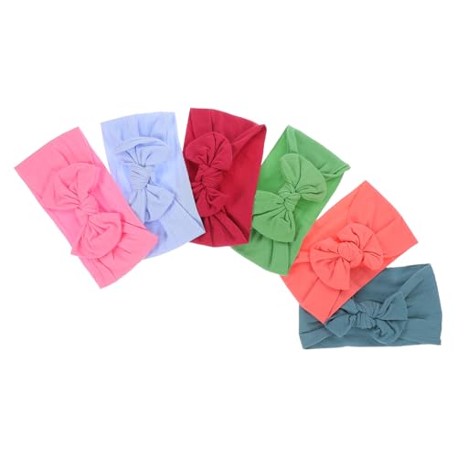 CLISPEED 6 Stck Teiliges Haarband mit Süßer Schleife Elastisches Stirnband für Mädchen Nylon Bequemes Kopfbedeckung Accessoire für Neugeborene Kleinkinder und Junge Mädchen für Fotos und von CLISPEED