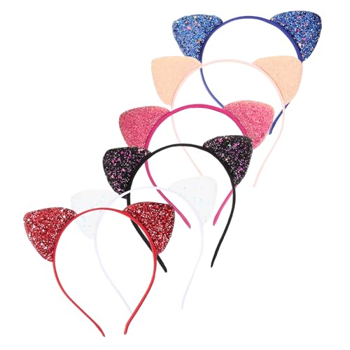 CLISPEED 6 Stck Teiliges Pailletten Katzenohren Haarreifen Bunte Glitzer Stirnbänder für Mädchen Leichte und Bequeme Stoff Haarbänder Niedliche Dekorative Kopfbedeckung für Party und von CLISPEED