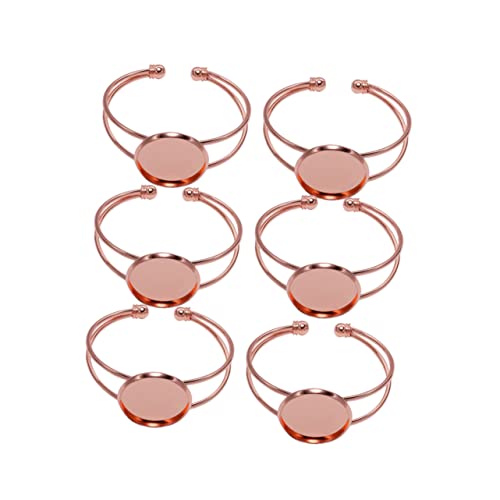 CLISPEED 6 Stück Armbandbasis Charms Armbänder Trendige DIY Perlen Zur Armbandherstellung Armreif Tablett Manschettenarmband Lünette Armbandrohlinge Kettenbasen Runde Zubehörteile von CLISPEED