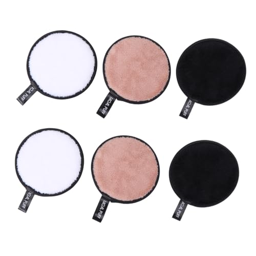 CLISPEED 6 Stück Doppelseitige Mikrofaser Make Up Entferner Pads Waschbare Weiche Gesichtspads für Damen Wiederverwendbare Kosmetik Puderquasten Sanfte für Hauttypen von CLISPEED