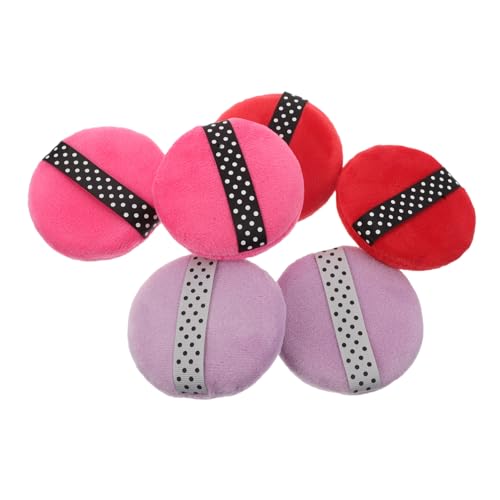 CLISPEED 6 Stück Große Extra Weiche Runde Makeup Powder Flauschige Wiederverwendbare Kosmetikapplikatoren für Foundation Lose Puder und Vielseitige Anwendung für Damen und Reisen von CLISPEED