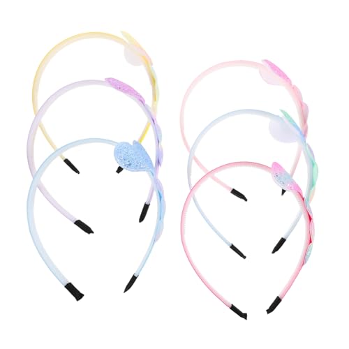 CLISPEED 6 Stück Haarbänder Herzförmig Farbverlauf Stirnband für Mädchen Komfortables Material Selbstständiges Tragen Bunte Regenbogen Farbtöne Für Alltag Party und Schule von CLISPEED