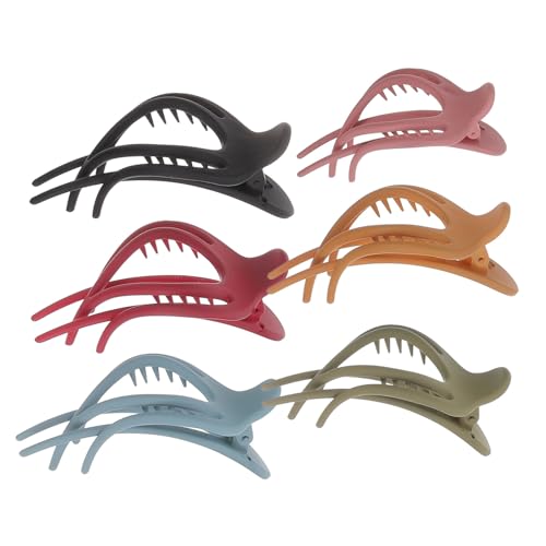 CLISPEED 6 Stück Mattierte Französische Haarklammern für Frauen Starke Rutschfeste Haarspangen für Dickes und Styling Clips in Sechs Farben Langlebige Haarklammern für Alltag und Party von CLISPEED