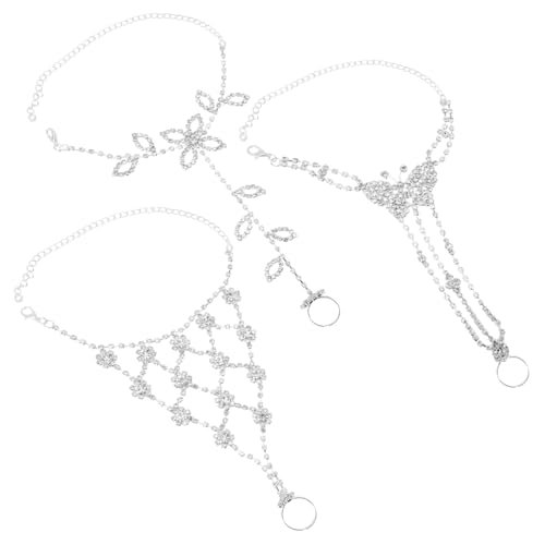 CLISPEED 6 Stück Strass Fußkettchen Teiliges Damen Fußkette mit Funkelnden Kristallen Verstellbar Modischer Fußschmuck für Sommer Strand Hochzeit Party für Freundin von CLISPEED