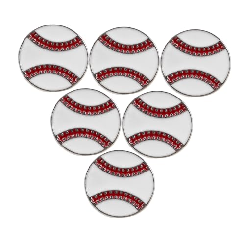 CLISPEED 6 Stück Teiliges Baseball Broschen aus Zinklegierung Anstecknadeln für Damen und Mädchen Vielseitige Pullover und Cardigan Broschen Sportstil Schmuckaccessoires von CLISPEED