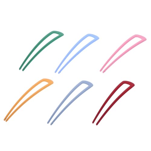 CLISPEED 6 Stück Teiliges Bunter U Förmiger Haarnadeln für Damen Langlebige Einfache Haarspangen in Candy Farben Vielseitig für Party Alltag und Stilvoller Haarschmuck von CLISPEED