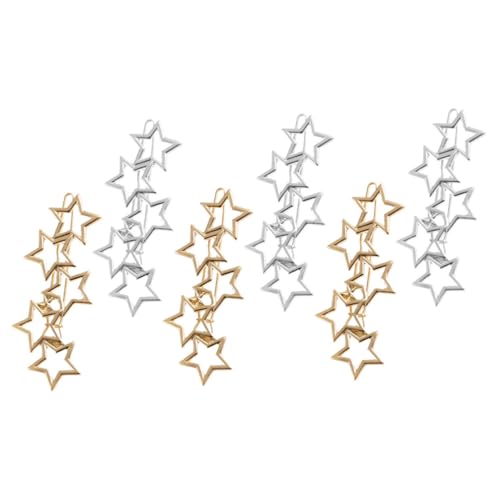 CLISPEED 6 Stück Teiliges Dekorative Stern Haarspangen aus Legierung Filigrane Hohlgearbeitete Fünfzackige Clips in Gold und Silber Haarschmuck für Frauen und Mädchen Geeignet für Dickes von CLISPEED