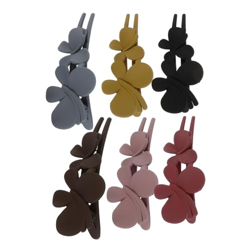 CLISPEED 6 Stück Teiliges Doppel Blumen Haarspangen Damen Entenschnabel Haarklammern mit Zähnen Rutschfest für Dickes Langes Haar Vielseitige Haaraccessoires in Verschiedenen Farben von CLISPEED