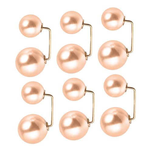 CLISPEED 6 Stück Teiliges Faux perlen Broschen Schalknöpfe Sicherheitsbroschen für Damen Stilvolle Anstecknadeln aus Langlebiger Legierung Vielseitig für Kragen Pullover Röcke und von CLISPEED