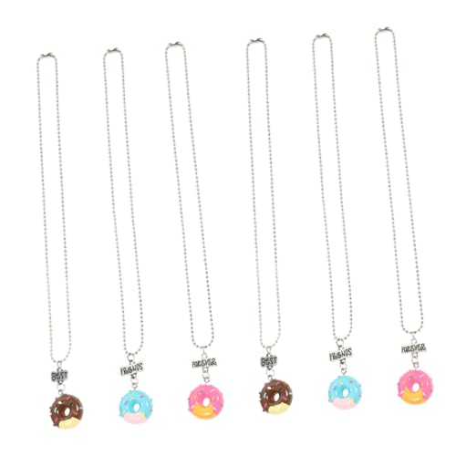 CLISPEED 6 Stück Teiliges Freundschaftsketten Realistischen Donut anhängern Leichte Kunststoff Halsketten für Mädchen Dekorativ und Tragbar Geschenk zur Freundschaft und Besonderen von CLISPEED